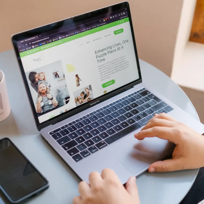 Logistics website development displayed on a laptop during live website review and optimization