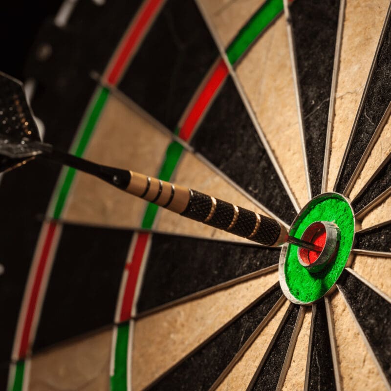 Target hit representing precise logistics website development and SEO strategy