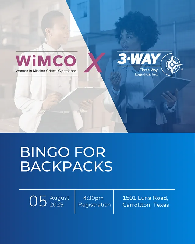 WiMCO and Three Way Logistics Bingo for Backpacks event in Carrollton Texas WiMCO and Three Way Logistics promotional graphic for Bingo for Backpacks community event